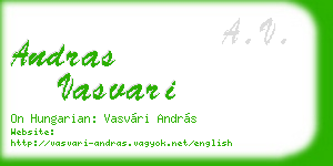 andras vasvari business card